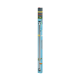 Vertikale Verpackung für ein Aquariumlicht, mit bunten Fischgrafiken und Produktdetails auf einem blauen Hintergrund.