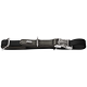 Schwarzes verstellbares Hundehalsband mit grau gepolstertem Lederbesatz, silberner Metallschnalle und D-Ring, Schnalle mit Gravur HUNTER