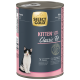 Select Gold Kitten Classic Fit kip paté kattenvoer in blik met een zwart-wit kittenafbeelding, graanvrije formule, zonder toegevoegde suiker of soja.