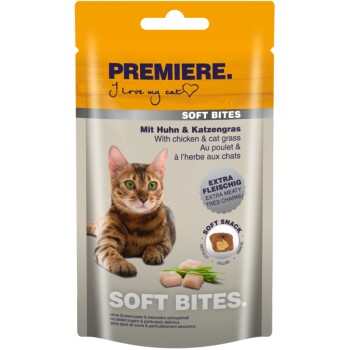 Soft Bites Poulet et herbe aux chats 3x40 g