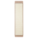 Tapis à gratter texturé de couleur blanc cassé pour animaux, monté sur un support en carton brun, conçu pour le grattage des chats.