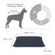 Maße und Größenübersicht für Hundebetten; das Bett misst 114 cm in der Länge, 77 cm in der Breite und 20 cm in der Dicke, geeignet für große Rassen wie Deutsche Schäferhunde.