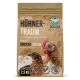 Geflügelfutterbeutel mit der Aufschrift "Hühner-Traum" mit Bildern eines Huhns und einer Wachtel, das die Unterstützung des Immunsystems fördert, 2,5 kg.