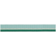 Nahaufnahme einer mehrfarbigen Hundeleine mit hellblauen, grauen und dunkelgrünen Streifen.