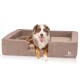 orthopädisches Hundebett mit Wendekissen aus Velours Bellamy braun XXL