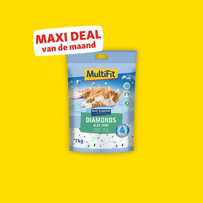 MultiFit Diamonds Aloë Vera silicaat kattenbakvulling 16 l