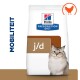 Hill's Prescription Diet j/d kattenvoerzak met een pluizige kat met blauwe ogen, gelabeld 'MOBILITEIT' aan de linkerkant.