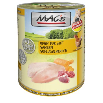 MAC's CAT 6 x 400g Huhn pur mit ganzen Geflügelherzen