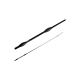 Schwarze Angelrute mit elegantem Design, mit einer spitz zulaufenden Spitze und einem komfortablen Griff.