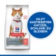 Hill's Science Plan Katzenfutterbeutel mit einer rot-weißen Katze. Text hebt hervor: "HILFT KASTRIERTEN KATZEN, SCHLANK ZU BLEIBEN."