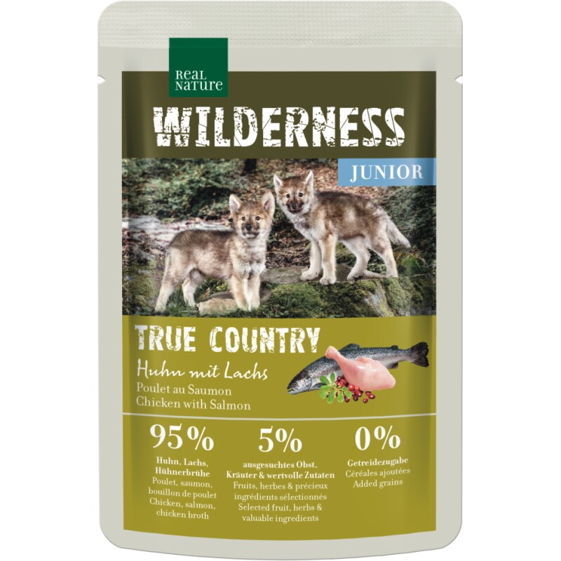 REAL NATURE Echte Natuur Wilderness Junior True Country Kip met Zalm 12x100 g