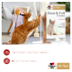 Oranje gestreepte kat speelt met een touw naast een doos 'Doppelherz Haut & Fell Complex für Katzen'; 'Ohne Zuckerzusatz.'