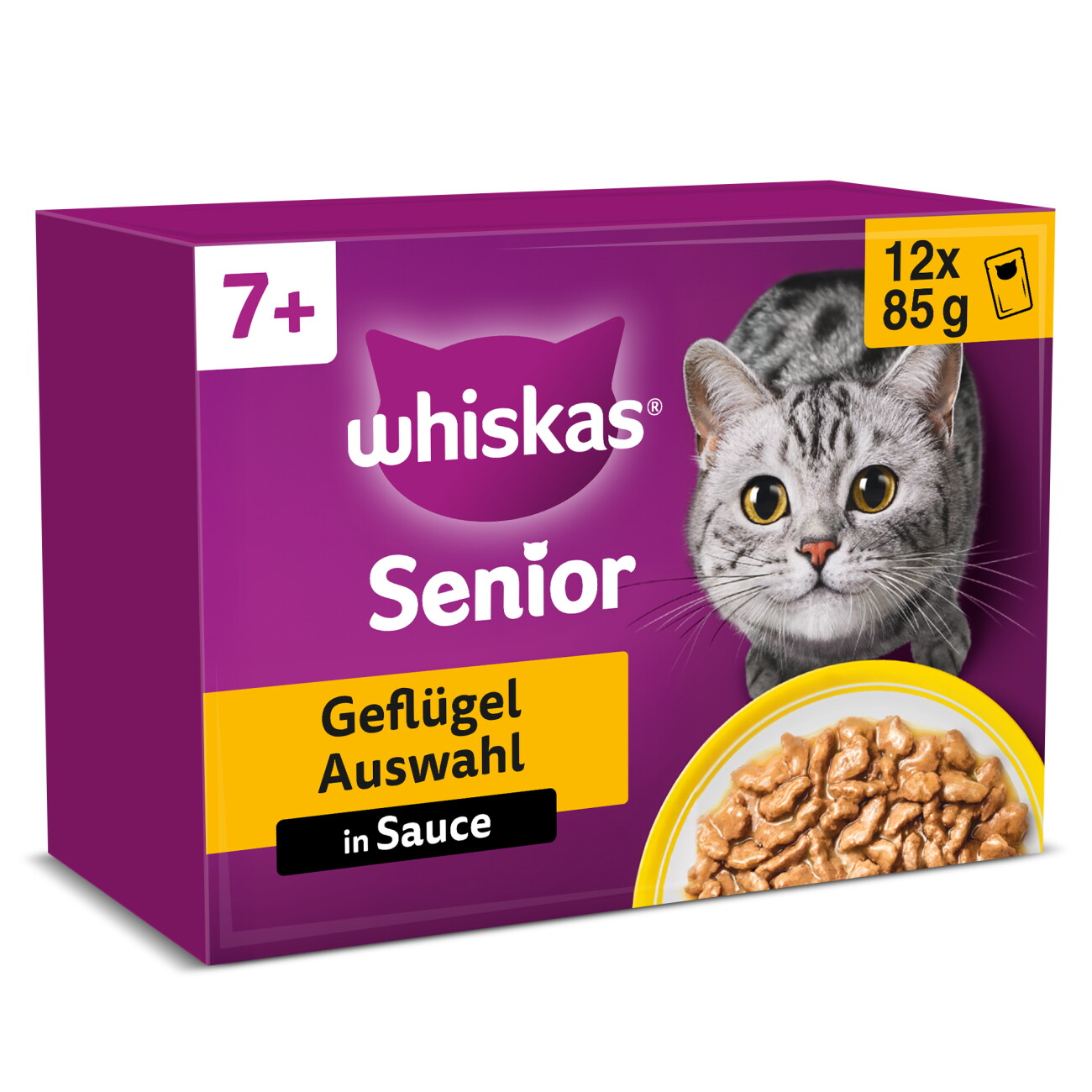 Whiskas Multipack 7+ Geflügel Auswahl in Sauce 12 x 85g