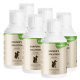 Flasche BARFER'S SOLUTION Lachsöl (Fischöl) für Hunde und Katzen, 500 ml, mit einem beigen Etikett, das eine Silhouette eines Hundes und einer Katze zeigt.