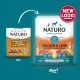 Comparison of Naturo dog food packaging old and new look, Chicken & Lamb with Rice & Vegetables, adult dog 1-7 years.