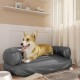 Hundebett Ergonomisch Kunstleder grau L