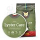 Katzenfuttertasche mit der Aufschrift "Lyster Care" für aktive Katzen mit empfindlicher Haut, mit Symbolen für Energie, glänzendes Fell, Taurin und FOS.