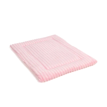 Weiches rosa Haustierbett mit gerippter Textur, entworfen für Komfort und Stil.