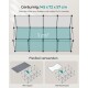 Geräumiger Haustierspielbereich mit den Maßen 145 x 72 x 57 cm, mit einem 1 m² großen Bereich für Haustiere zum Spielen, mit Optionen für Teppich- und rosa Mattenverwendung.