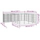 Ein großer, grauer Metallspielbereich für Haustiere mit mehreren Paneelen, Abmessungen beschriftet: 300 cm (118,1"), 250 cm (98,4"), 200 cm (78,7") und 100 cm (39,4").