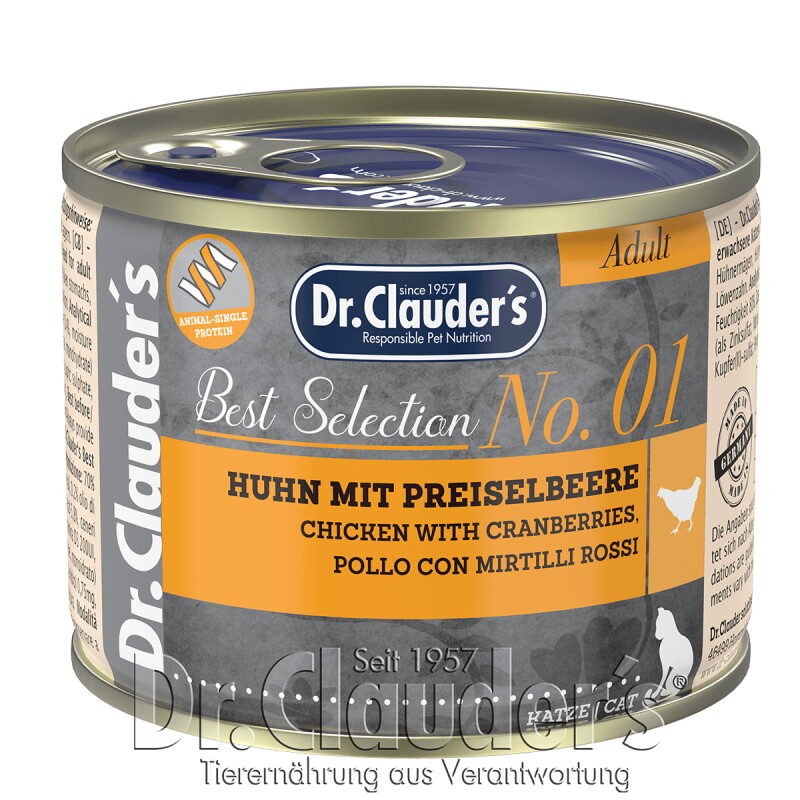 Dr. Clauder's Best Selection Adult No1 Huhn mit Preiselbeeren 12x200 g