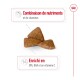 Croquettes triangulaires pour animaux, avec texte indiquant "Combinaison de nutriments et de vitamines" et "Enrichi en EPA, DHA et vitamine C".