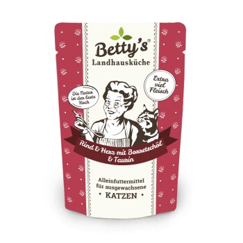 Frischebeutel Rind & Herz 12 x 100g für Katze