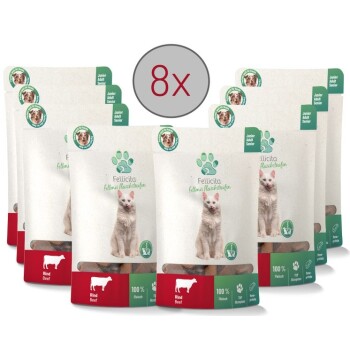 Rind Fleischstreifen 8x 50g Fellonis Katzensnacks