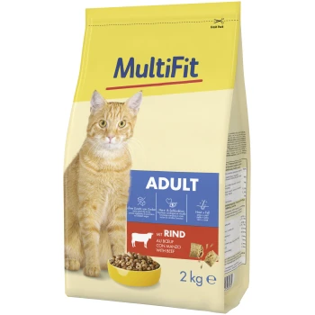 Hundefutterverpackung für Erwachsene, 2 kg, Rindfleischgeschmack. Merkmale: kein Zuckerzusatz, unterstützt Herz, Sehkraft, Haut- und Fellgesundheit.