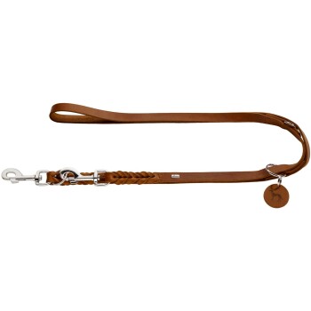 Verstellbare Führleine Solid Education cognac 1,8 cm, 2 m
