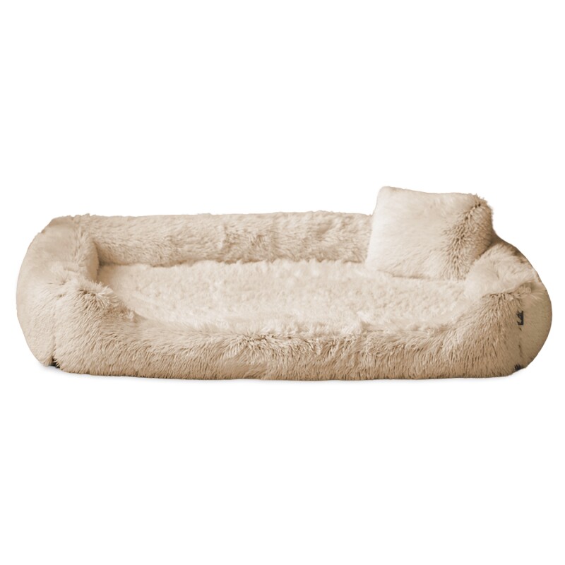 Tierlando ® PEDRO - Orthopädisches Hundebett mit kuscheligem Langflor