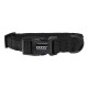 Schwarzes Hundehalsband mit einer stabilen Schnalle und D-Ring, mit dem DOOG-Logo, das prominent auf der Schnalle angezeigt wird.