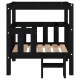 Schwarzes Holz-Haustierstockbett mit einer Leiter und einem Lattenrost, entworfen für kleine Tiere.