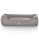 Hundebett Crispino aus Velours mit Handwebcharakter grau XXXL