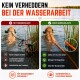 KEIN VERHEDDERN-Poster: links Hund in der Handschlaufe-Leine verheddert (MIT HANDSCHLAUFE); rechts Hund an orangefarbener Leine (OHNE HANDSCHLAUFE)