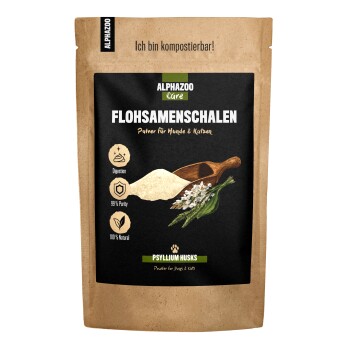 ALPHAZOO Flohsamenschalen gemahlen für Hunde und Katzen 1 kg