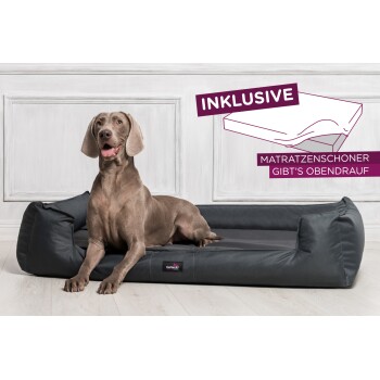 ® GOOFY - Orthopädisches Hundebett aus Polyester inkl. Matratzenschoner schwarz/ graphit 1,85 m, 25 cm, 1,15 m