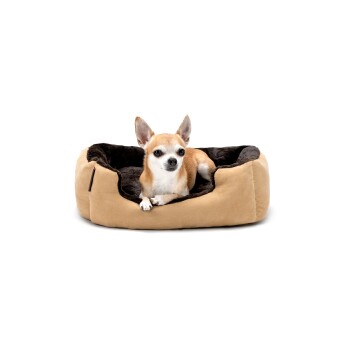 Lionto Hundebett mit Wendekissen braun/ beige S