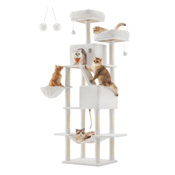 Katzenbaum XXL 206cm Kratzsäulen weiß