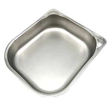 Edelstahl-Haustierfutterschüssel mit rechteckiger Form und abgerundeten Kanten, entworfen für einfache Reinigung und Langlebigkeit.