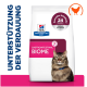 Hill's Prescription Diet-Tüte 'GASTROINTESTINAL BIOME', getigerte Katze, vertikaler Schriftzug 'UNTERSTÜTZUNG DER VERDAUUNG', Hühner-Symbol