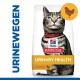 Hill's Science Plan Urinary Health kattenvoerzak met een tabby kat met een rode halsband, gelabeld 'met Kip' en 'URINARY HEALTH.'