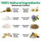 100% Natural Ingredients per 2 treats: Hemp Oil & Powder 400 MG, Chamomile Powder 200 MG, L-Glutamine 100 MG, Passion Flower 120 MG, L-Tryptophan 90 MG, Valerian Root 80 MG, Ginger Root Powder 80 MG, Vitamin B1 25 MG.