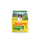 Gelber Josera-Hundefutterbeutel mit lächelndem Border Collie, Hypoallergen, Adult, Alle Größen, Getreidefrei, 100%