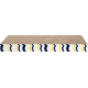 A textured cat scratching pad with a colorful zigzag pattern at the bottom, designed for pet play and scratching.