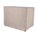 Beige Haustierkäfigabdeckung mit zwei Fronttaschen, entworfen, um über einen Drahtkäfig für mehr Privatsphäre und Komfort zu passen.