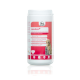 Behälter des 'cervico' Supplements für Hunde und Katzen, mit einem rosa Etikett, das ein Bild von einem Hund und einer Katze zeigt, und die Vorteile von Biotin und B-Vitaminen hervorhebt.