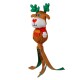 Brown reindeer dog toy with green antlers, red scarf, and "KONG WUBBA" text on body.