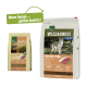 Zwei Säcke "Real Nature Wilderness" Hundefutter, "Golden Peak," mit Wolf- und Hundebildern, mit 60% Fleisch, 40% Gemüse und einem grünen Banner.