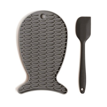 Schleck Set mit Spatel Katze grau